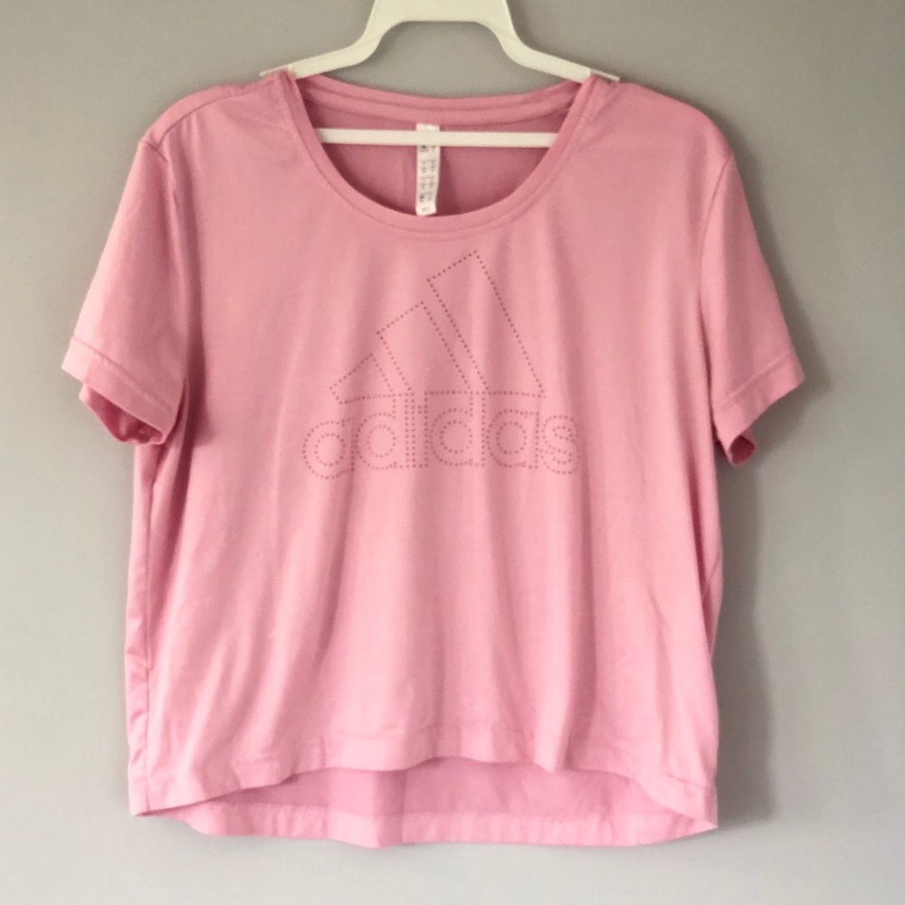 Adidas Dry Fit Athletic Short Sleeve Crop Pink